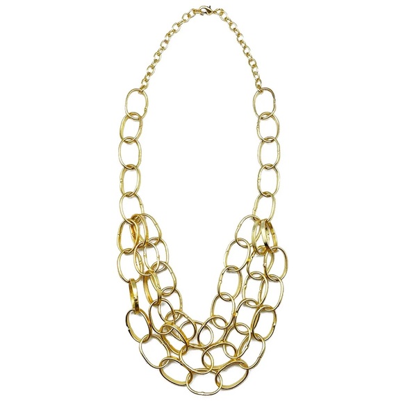 NWT Brass Large-Linked Chain Necklace - Picture 2 of 2